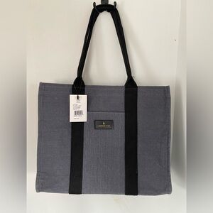 London Fog Gray Tote with Black Handles